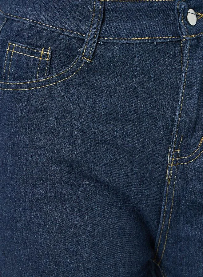 Styli Women Dark Blue Wide Leg Jeans